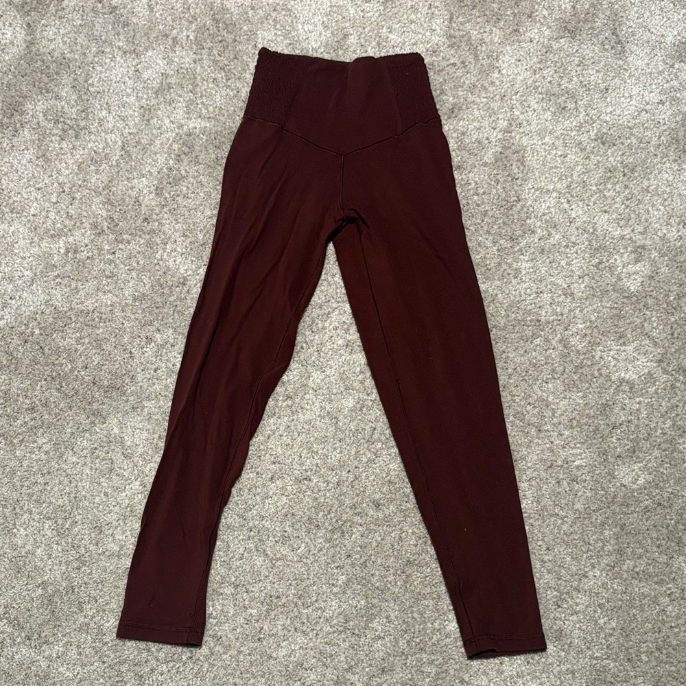 Aerie High-Waisted Burgundy Leggings